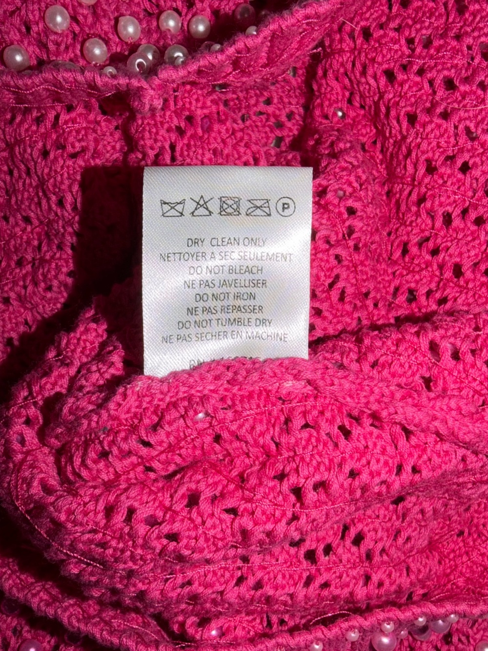 NWT Retrofete Rocco Pink Embellished Mini Dress Small New Crochet - Picture 6 of 6